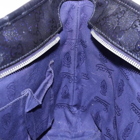 GUCCI GG implementation Tote Bag PVC Navy Silver 211133 Auth ki5982 - Picture 11 of 16